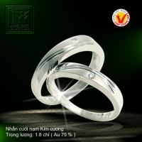 Nhẫn cưới vàng trắng 18K