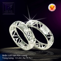 Nhẫn cưới vàng trắng 18K