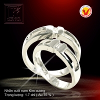 Nhẫn cưới vàng trắng 18K