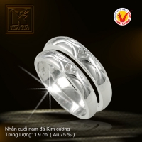 Nhẫn cưới vàng trắng 18K