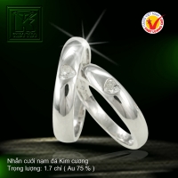 Nhẫn cưới vàng trắng 18K