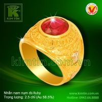 Nhẫn nam nạm đá Ruby