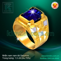 Nhẫn nam 18k nạm đá Sapphire