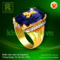 Nhẫn nam 18k nạm đá Sapphire