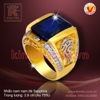 Nhẫn nam 18k nạm đá Sapphire