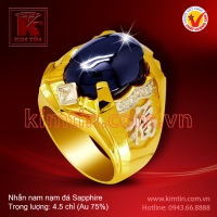 Nhẫn nam 18k nạm đá Sapphire