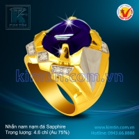 Nhẫn nam 18k nạm đá Sapphire