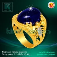 Nhẫn nam 14k nạm đá Sapphire