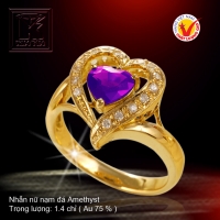 Nhẫn nữ nạm đá Amethyst