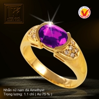 Nhẫn nữ nạm đá Amethyst