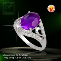 Nhẫn nữ nạm đá Amethyst