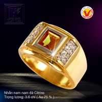 Nhẫn nam nạm đá Citrine