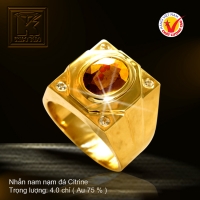 Nhẫn nam nạm đá Citrine