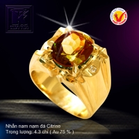 Nhẫn nam nạm đá Citrine