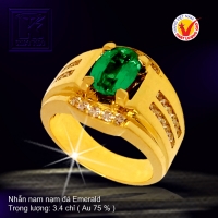 Nhẫn nam nạm đá Emerald