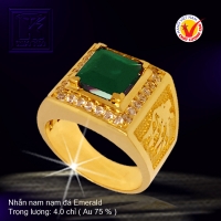 Nhẫn nam nạm đá Emerald
