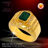 Nhẫn nam nạm đá Emerald