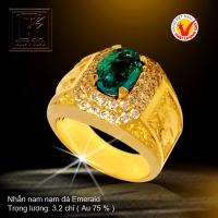 Nhẫn nam nạm đá Emerald