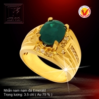 Nhẫn nam nạm đá Emerald