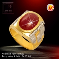 Nhẫn nam nạm đá Ruby