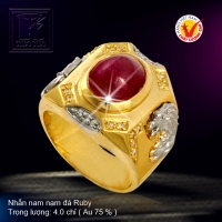 Nhẫn nam nạm đá Ruby