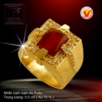 Nhẫn nam nạm đá Ruby