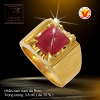 Nhẫn nam nạm đá Ruby