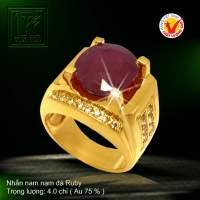 Nhẫn nam nạm đá Ruby