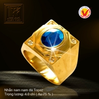 Nhẫn nam nạm đá Topaz