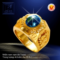 Nhẫn nam nạm đá Topaz