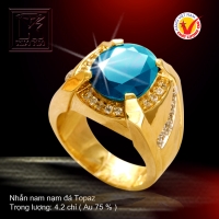 Nhẫn nam nạm đá Topaz