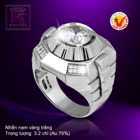 Nhẫn nam vàng trắng 18K