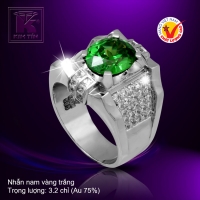 Nhẫn nam vàng trắng 18K