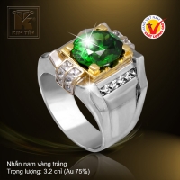 Nhẫn nam vàng trắng 18K