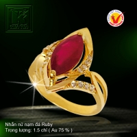 Nhẫn nữ nạm đá Ruby