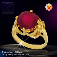 Nhẫn nữ nạm đá Ruby