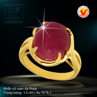 Nhẫn nữ nạm đá Ruby