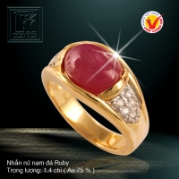 Nhẫn nữ nạm đá Ruby