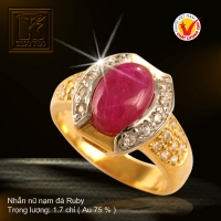 Nhẫn nữ nạm đá Ruby