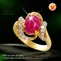 Nhẫn nữ nạm đá Ruby