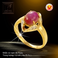 Nhẫn nữ nạm đá Ruby