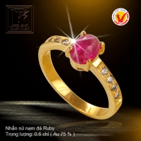 Nhẫn nữ nạm đá Ruby