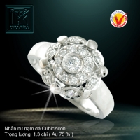 Nhẫn nữ vàng trắng 18K