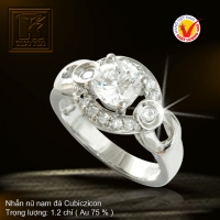 Nhẫn nữ vàng trắng 18K