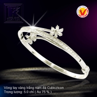 Vòng tay vàng trắng 18K