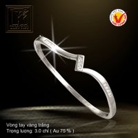 Vòng tay vàng trắng 18K