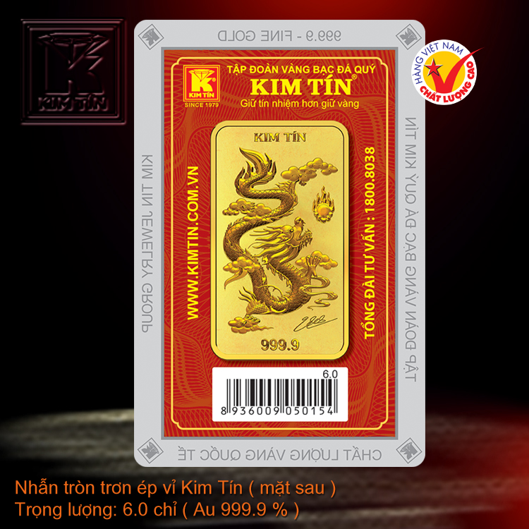 Nhẫn tròn trơn 24K ép vỉ mới