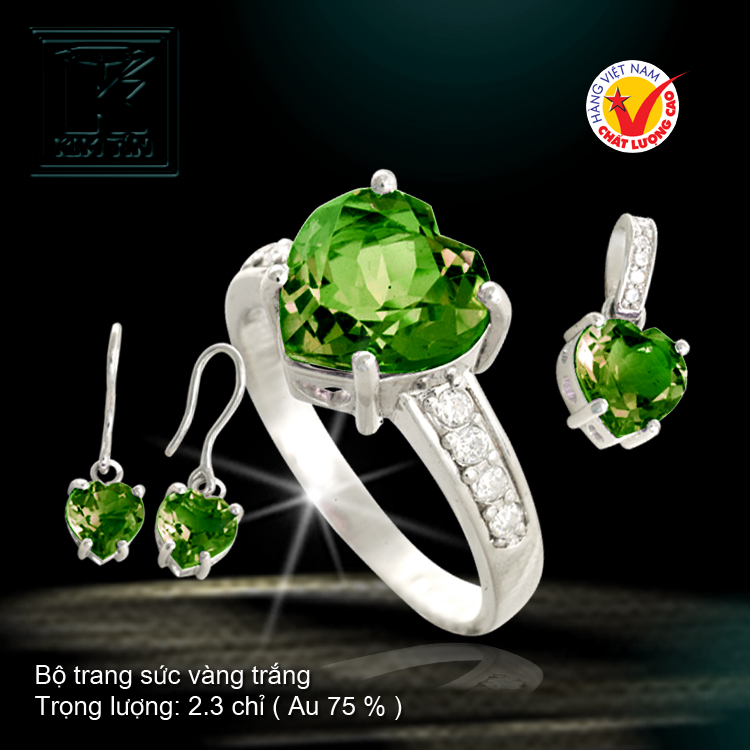 Bộ trang sức vàng trắng