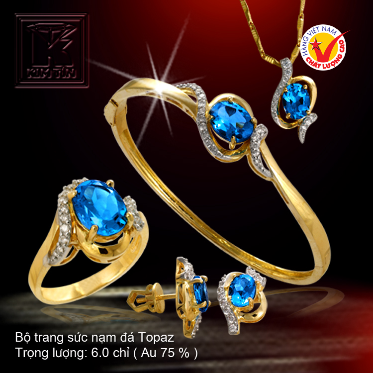 Bộ trang sức nạm đá Topaz