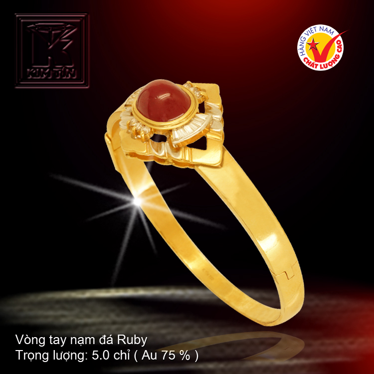 Vòng tay nạm đá Ruby